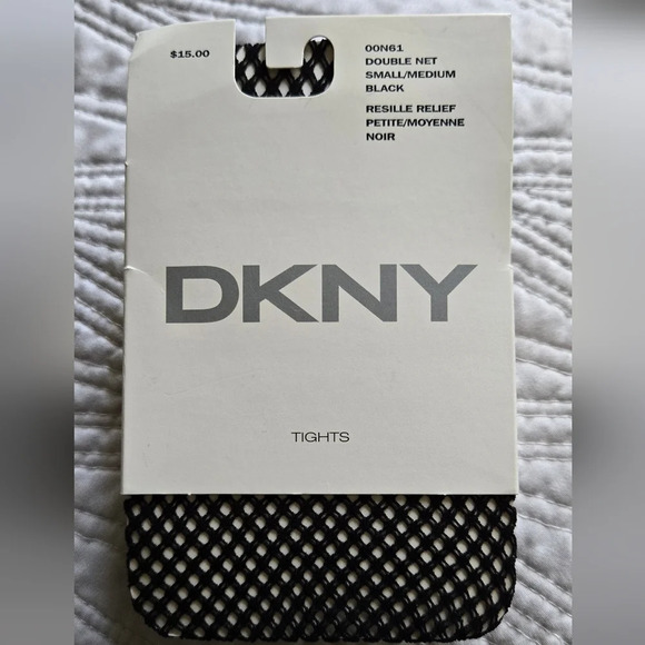 DKNY Women's Black Fishnet Model Tights Hosiery Sz Small - Picture 1 of 4